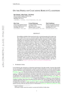 On the Perils of Cascading Robust Classifiers