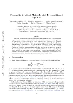 Stochastic Gradient Methods with Preconditioned Updates
