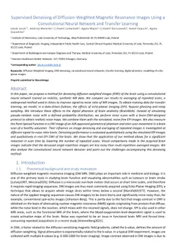 Supervised Denoising of Diffusion-Weighted Magnetic Resonance Images
  Using a Convolutional Neural Network and Transfer Learning