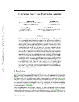 Generalized Supervised Contrastive Learning