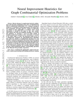 Neural Improvement Heuristics for Graph Combinatorial Optimization
  Problems