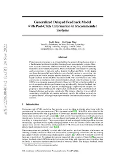 Generalized Delayed Feedback Model with Post-Click Information in
  Recommender Systems