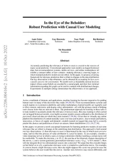 In the Eye of the Beholder: Robust Prediction with Causal User Modeling
