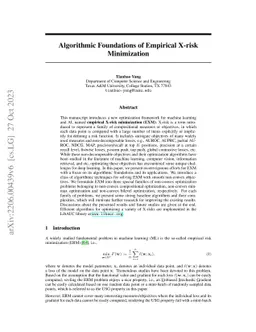 Algorithmic Foundations of Empirical X-risk Minimization