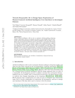 Towards Responsible AI: A Design Space Exploration of Human-Centered
  Artificial Intelligence User Interfaces to Investigate Fairness
