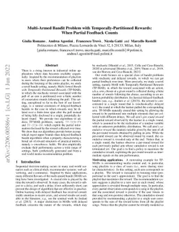 Multi-Armed Bandit Problem with Temporally-Partitioned Rewards: When
  Partial Feedback Counts