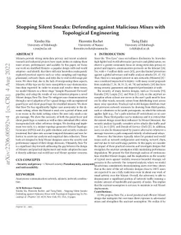 Stopping Silent Sneaks: Defending against Malicious Mixes with
  Topological Engineering