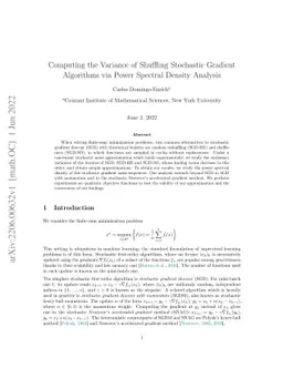 Computing the Variance of Shuffling Stochastic Gradient Algorithms via
  Power Spectral Density Analysis
