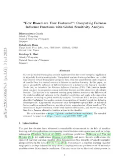How Biased are Your Features?: Computing Fairness Influence Functions
  with Global Sensitivity Analysis