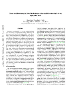 Federated Learning in Non-IID Settings Aided by Differentially Private
  Synthetic Data
