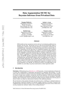 Data Augmentation MCMC for Bayesian Inference from Privatized Data