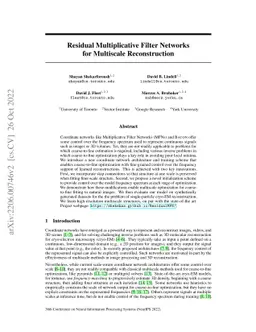 Residual Multiplicative Filter Networks for Multiscale Reconstruction