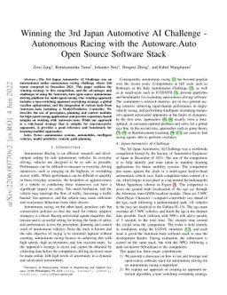 Winning the 3rd Japan Automotive AI Challenge -- Autonomous Racing with
  the Autoware.Auto Open Source Software Stack