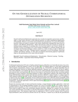 On the Generalization of Neural Combinatorial Optimization Heuristics