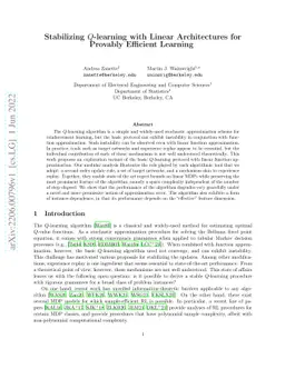 Stabilizing Q-learning with Linear Architectures for Provably Efficient
  Learning