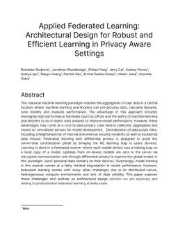 Applied Federated Learning: Architectural Design for Robust and
  Efficient Learning in Privacy Aware Settings