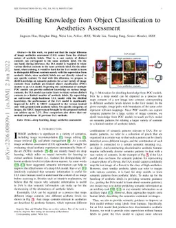 Distilling Knowledge from Object Classification to Aesthetics Assessment