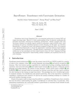 BayesFormer: Transformer with Uncertainty Estimation