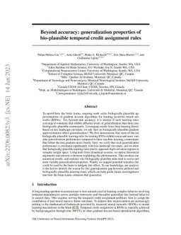Beyond accuracy: generalization properties of bio-plausible temporal
  credit assignment rules