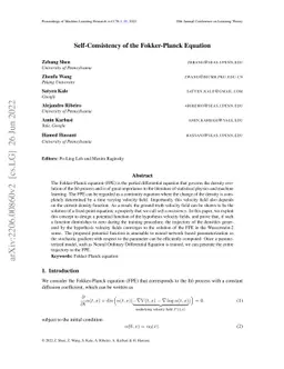 Self-Consistency of the Fokker-Planck Equation
