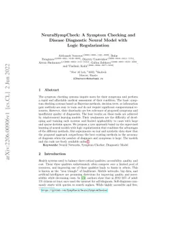 NeuralSympCheck: A Symptom Checking and Disease Diagnostic Neural Model
  with Logic Regularization
