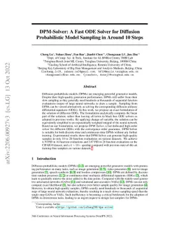DPM-Solver: A Fast ODE Solver for Diffusion Probabilistic Model Sampling
  in Around 10 Steps