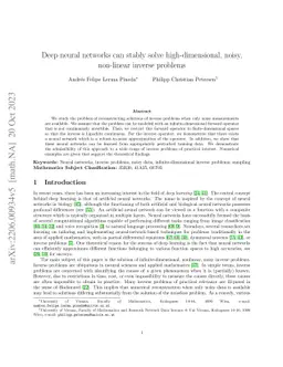 Deep neural networks can stably solve high-dimensional, noisy,
  non-linear inverse problems