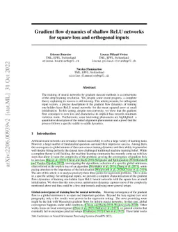 Gradient flow dynamics of shallow ReLU networks for square loss and
  orthogonal inputs
