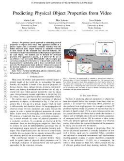 Predicting Physical Object Properties from Video
