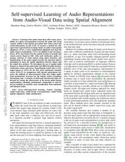 Self-supervised Learning of Audio Representations from Audio-Visual Data
  using Spatial Alignment