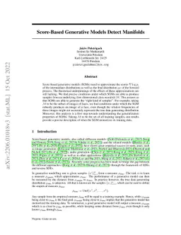 Score-Based Generative Models Detect Manifolds