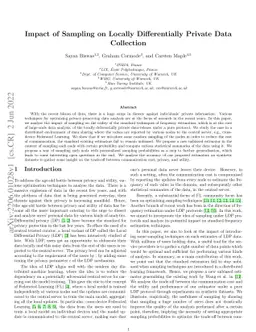 Impact of Sampling on Locally Differentially Private Data Collection