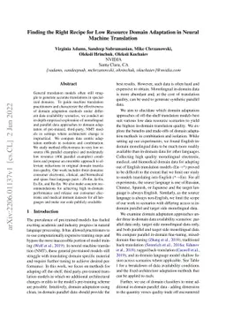 Finding the Right Recipe for Low Resource Domain Adaptation in Neural
  Machine Translation