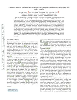 Authentication of quantum key distribution with post-quantum
  cryptography and replay attacks