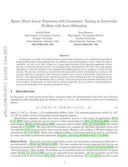 Sparse Mixed Linear Regression with Guarantees: Taming an Intractable
  Problem with Invex Relaxation