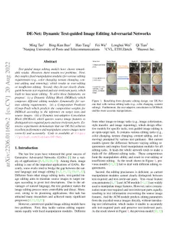 DE-Net: Dynamic Text-guided Image Editing Adversarial Networks