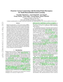 Posterior Coreset Construction with Kernelized Stein Discrepancy for
  Model-Based Reinforcement Learning