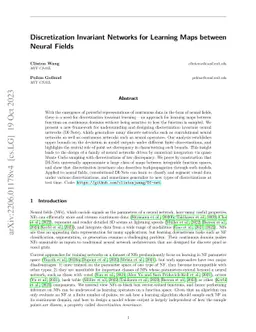 Discretization Invariant Networks for Learning Maps between Neural
  Fields