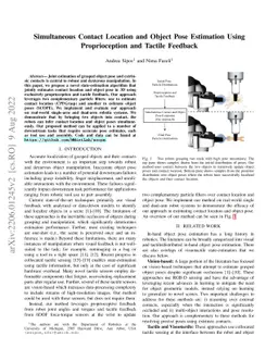 Simultaneous Contact Location and Object Pose Estimation Using
  Proprioception and Tactile Feedback