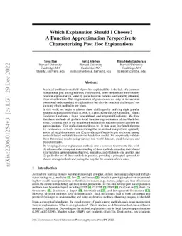 Which Explanation Should I Choose? A Function Approximation Perspective
  to Characterizing Post Hoc Explanations
