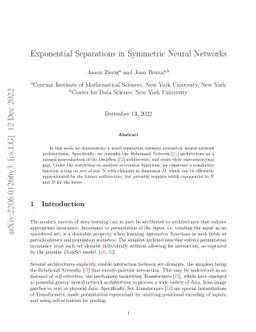 Exponential Separations in Symmetric Neural Networks