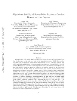 Algorithmic Stability of Heavy-Tailed Stochastic Gradient Descent on
  Least Squares