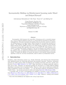 Incrementality Bidding via Reinforcement Learning under Mixed and
  Delayed Rewards