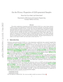 On the Privacy Properties of GAN-generated Samples