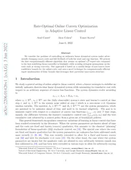 Rate-Optimal Online Convex Optimization in Adaptive Linear Control