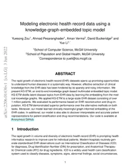 Modeling electronic health record data using a knowledge-graph-embedded
  topic model