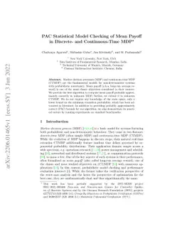 PAC Statistical Model Checking of Mean Payoff in Discrete- and
  Continuous-Time MDP
