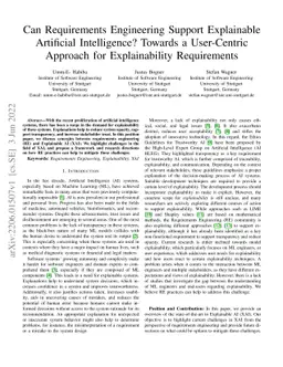 Can Requirements Engineering Support Explainable Artificial
  Intelligence? Towards a User-Centric Approach for Explainability Requirements