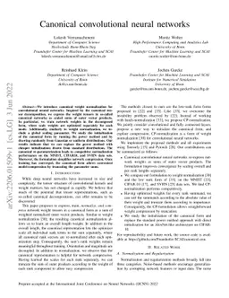 Canonical convolutional neural networks