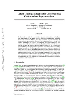Latent Topology Induction for Understanding Contextualized
  Representations